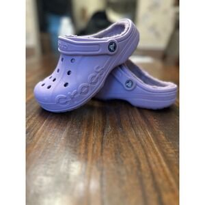 Crocs Classic Lined Clogs Lavender Light Purple Fuzzy Warm Woman's 6 Men‎ 4